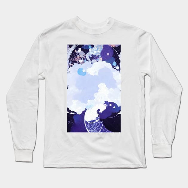 Angel in Blue Heaven Long Sleeve T-Shirt by Aresshya